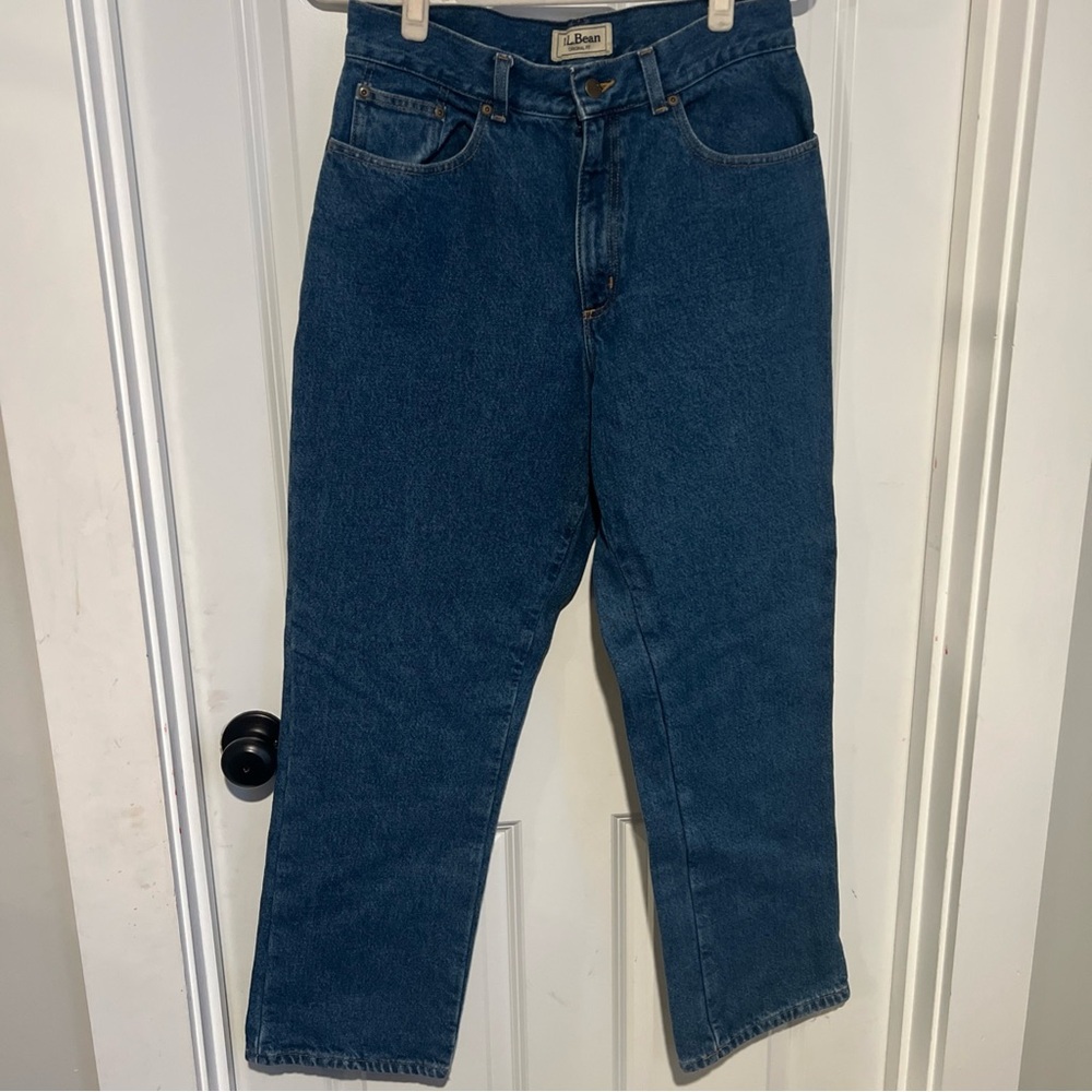 L.L. Bean Women's Relaxed Fit Blue Jeans w/ Flannel Lining
